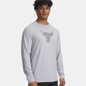 Under Armour Project Rock Brahma Bull Grey Gym Training Shirt Mens Large NWT